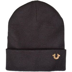 TRUE RELIGION
Black/Gold Logo Beanie Hat (SEND OFFERS)